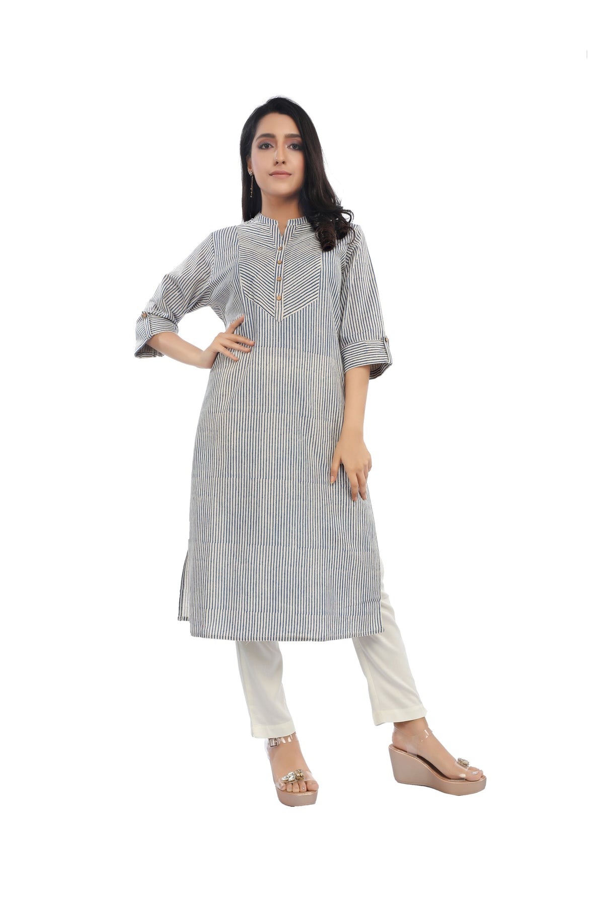 Blue Stripe Essential Kurta