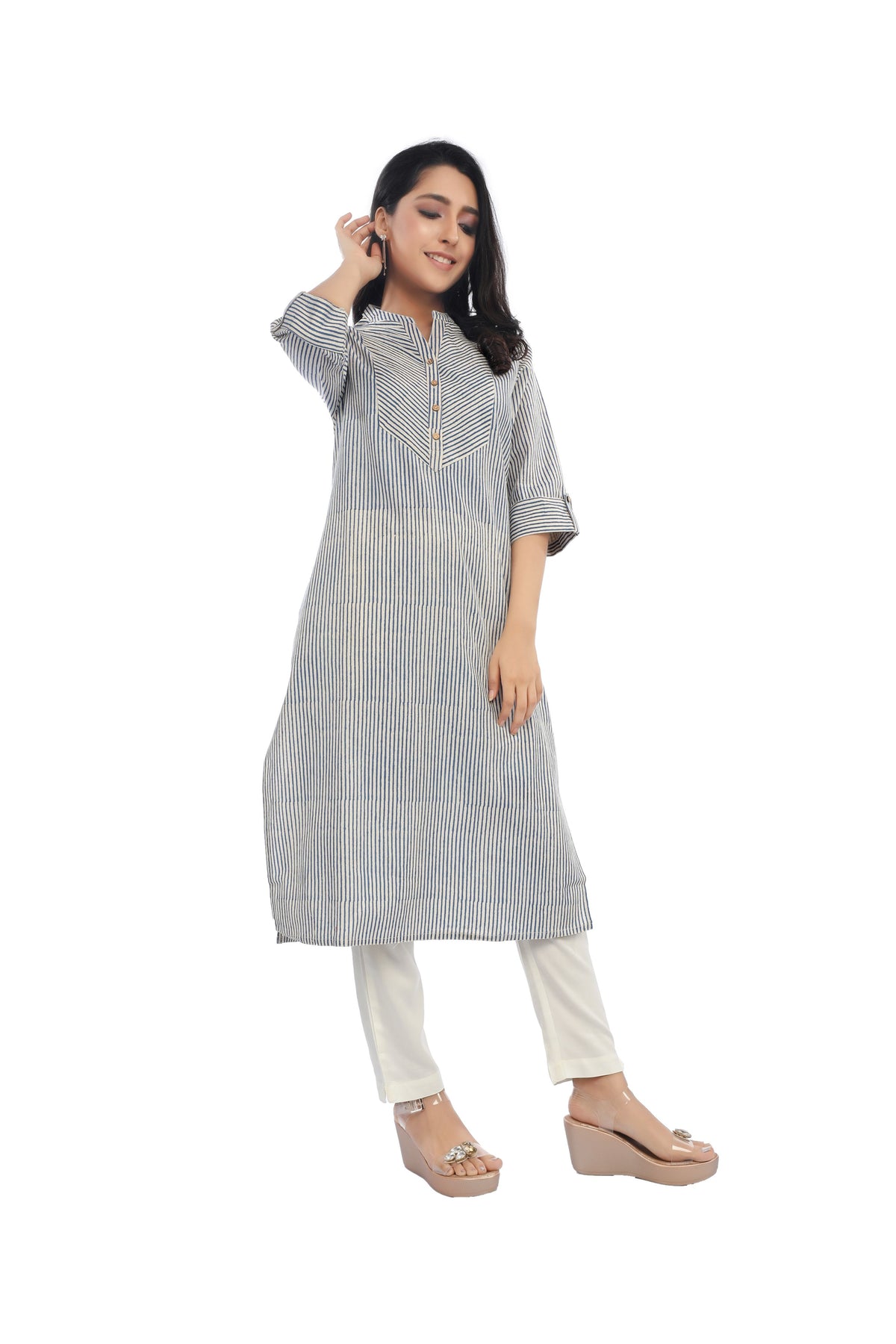 Blue Stripe Essential Kurta