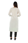 Off-White Printed Straight Kurta