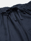 Navy Blue Pleated Regular Trousers