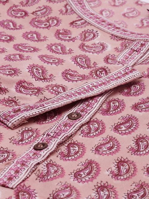 Pink Paisley Printed Kurta