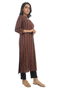 Vibrant Sanganeri Stripe Kurta