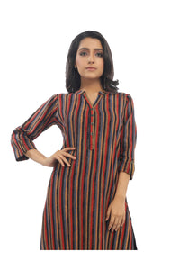 Vibrant Sanganeri Stripe Kurta