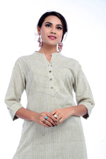 Green Stripe Printed Kurta