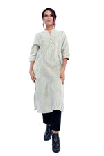 Green Stripe Printed Kurta
