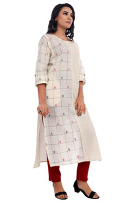 Beige Asymmetrical Design Kurta