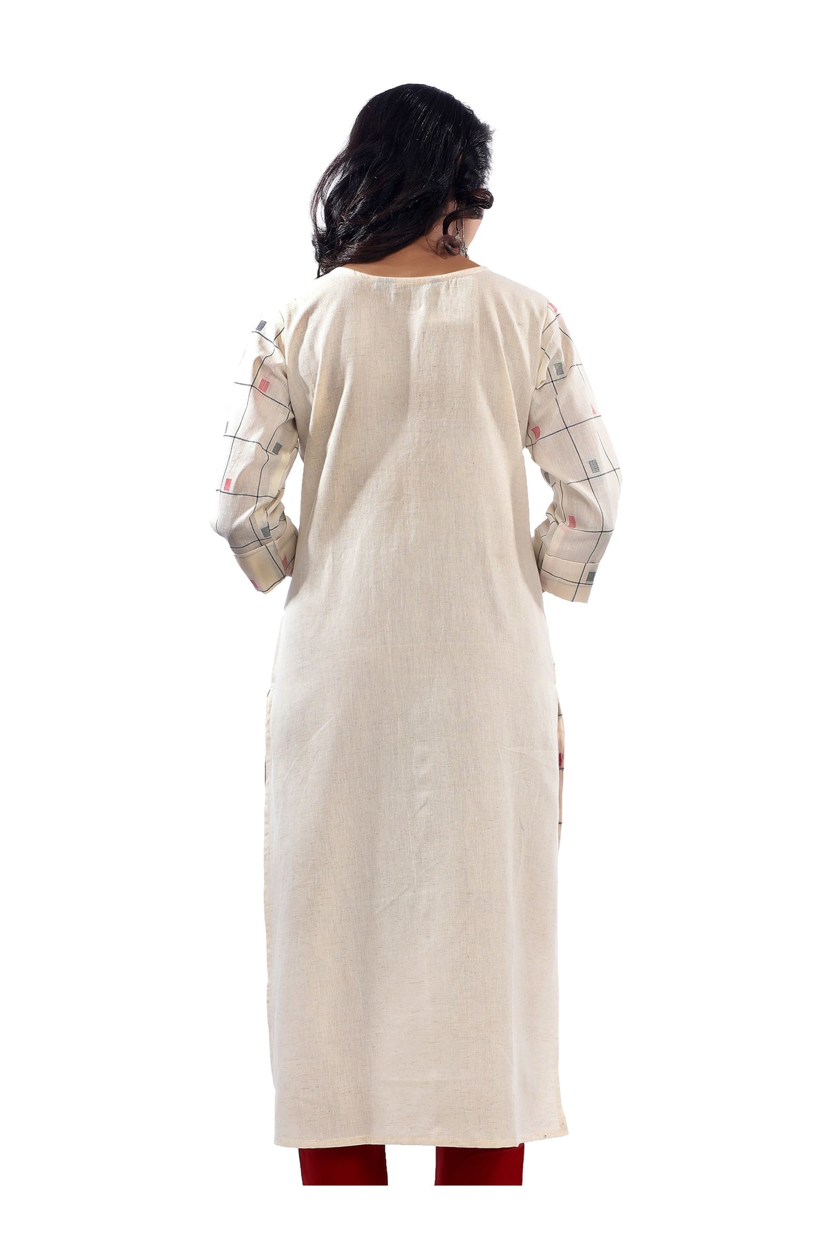 Beige Asymmetrical Design Kurta
