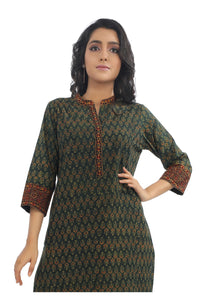 Green Ajrakh Print