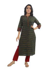 Green Ajrakh Print