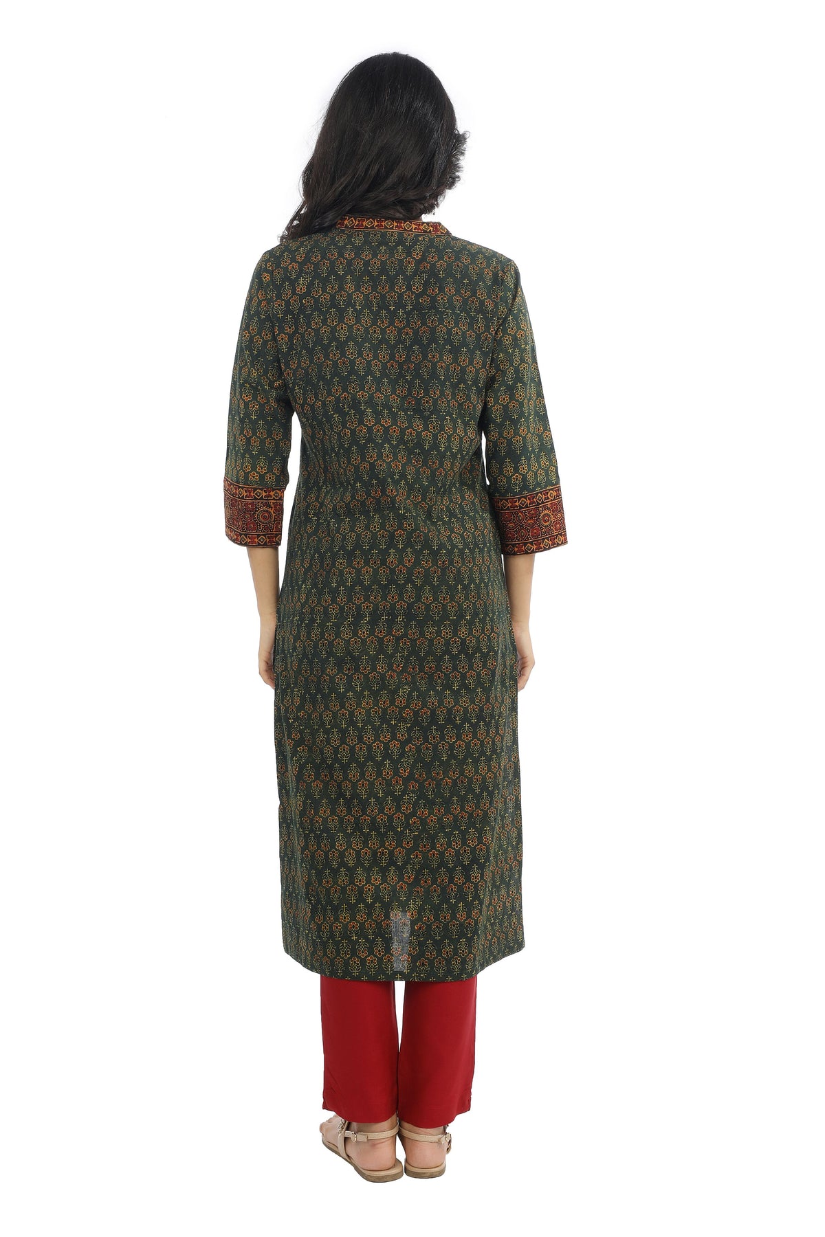 Green Ajrakh Print