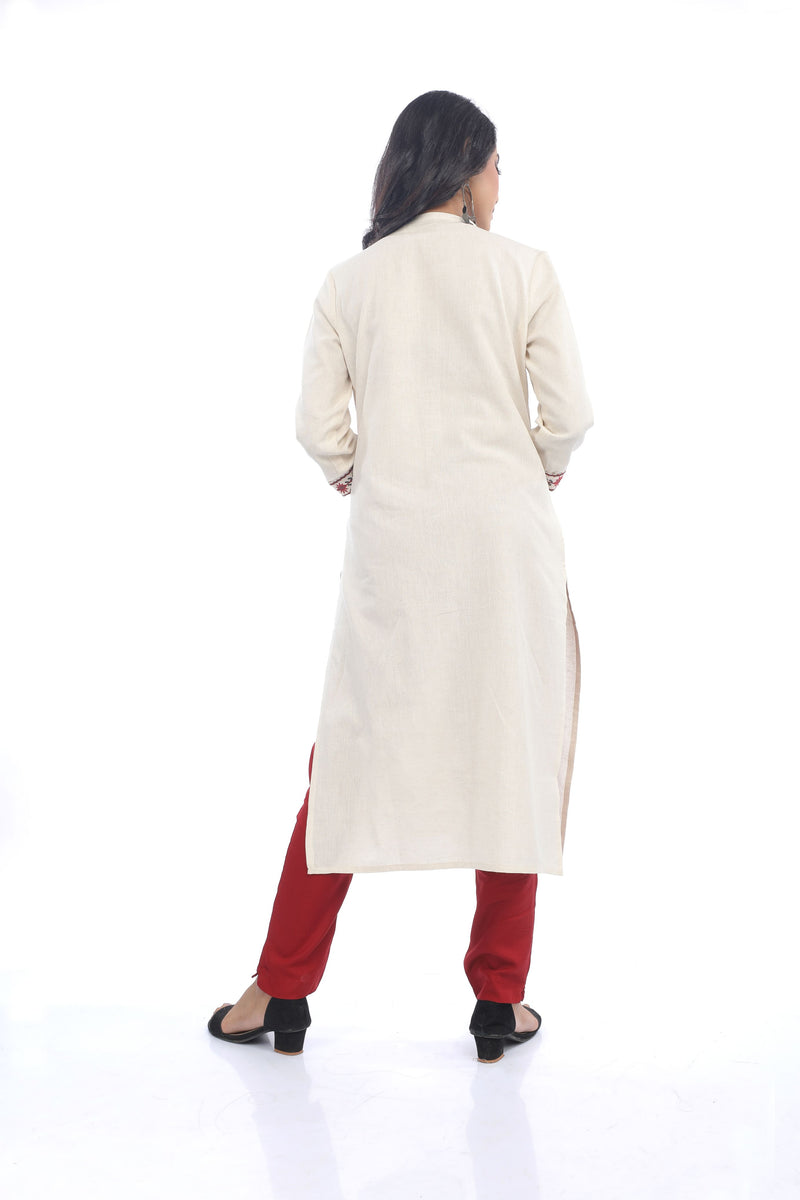 Maroon Embroidery Kurta