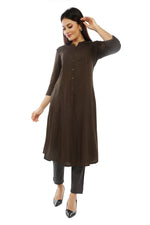 Olive Essential Solid Kurta