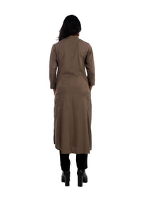 Brown Essential A-Line Kurta