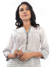 White Grey Straight Cut Kurta