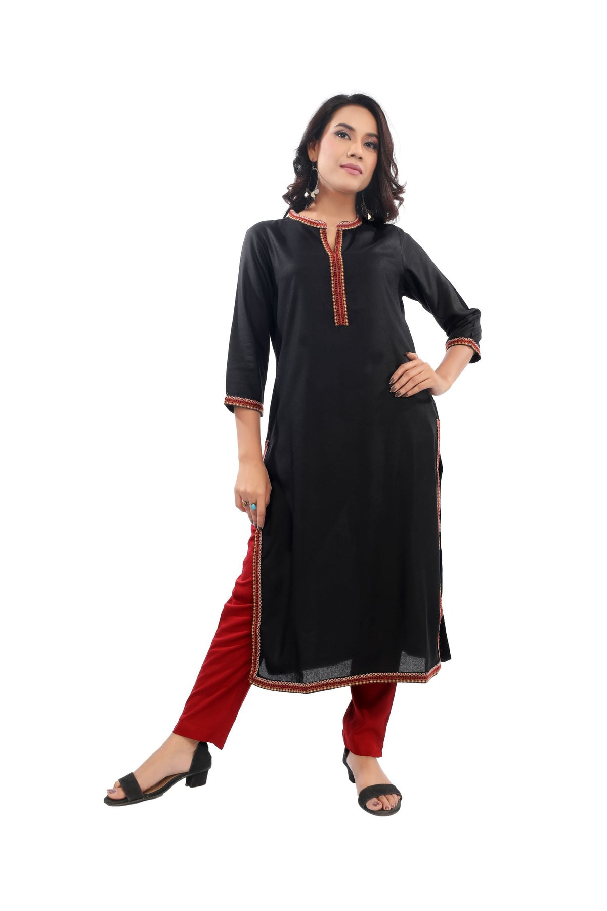 Black Embroidery Kurta