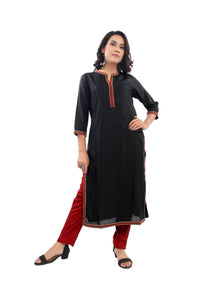 Black Embroidery Kurta