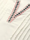 Off-White  Black Embroidered Pleated A-Line Kurta