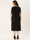 Black Embroidered Thread Work Kurta