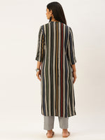 Multicoloured Striped Straight Cut Kurta