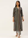 Multicoloured Striped Straight Cut Kurta