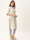 Beige Solid Straight Kurta