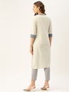 Beige Solid Straight Kurta