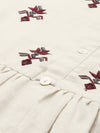 Off-White Embroidered Gathered A-Line Kurta