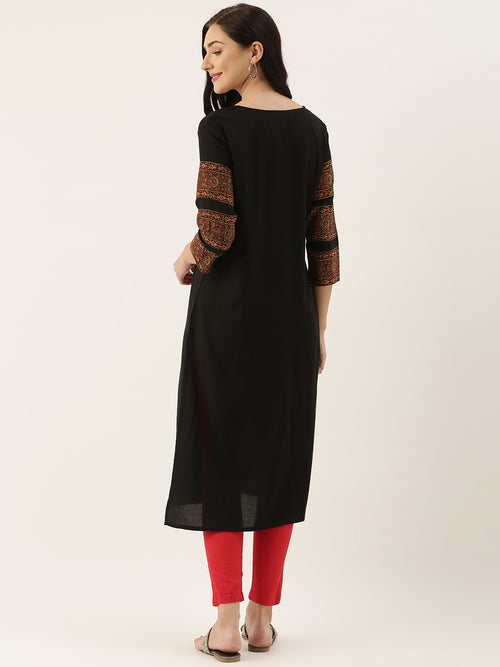 Black Thread Work Kurta