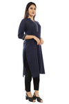Navy Blue Embroidery Kurta
