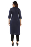 Navy Blue Embroidery Kurta