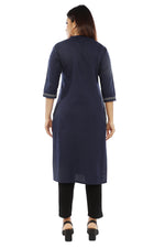 Navy Blue Embroidery Kurta