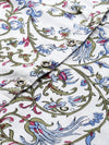 White & Blue Floral Printed Straight Kurta
