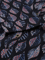 Black & Blue Printed Straight Kurta