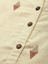 Off-White Embroidered Straight Kurta