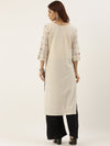 Off-White Placement Checked Straight Kurta