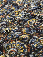 Black & Blue Printed Straight Kurta