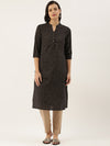 Black Zig Zag Printed Kurta