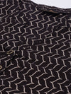 Black Zig Zag Printed Kurta