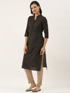 Black Zig Zag Printed Kurta
