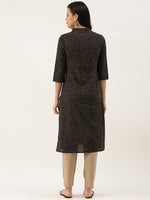 Black Zig Zag Printed Kurta