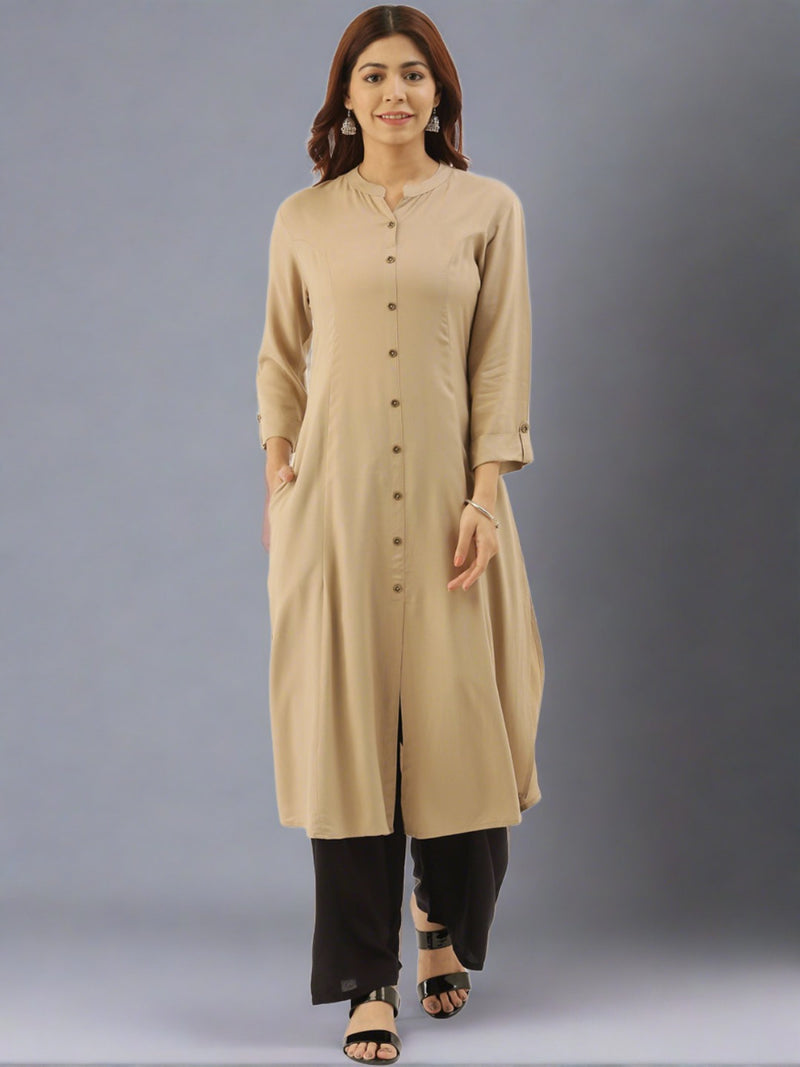 Almond Essential A-Line Kurta