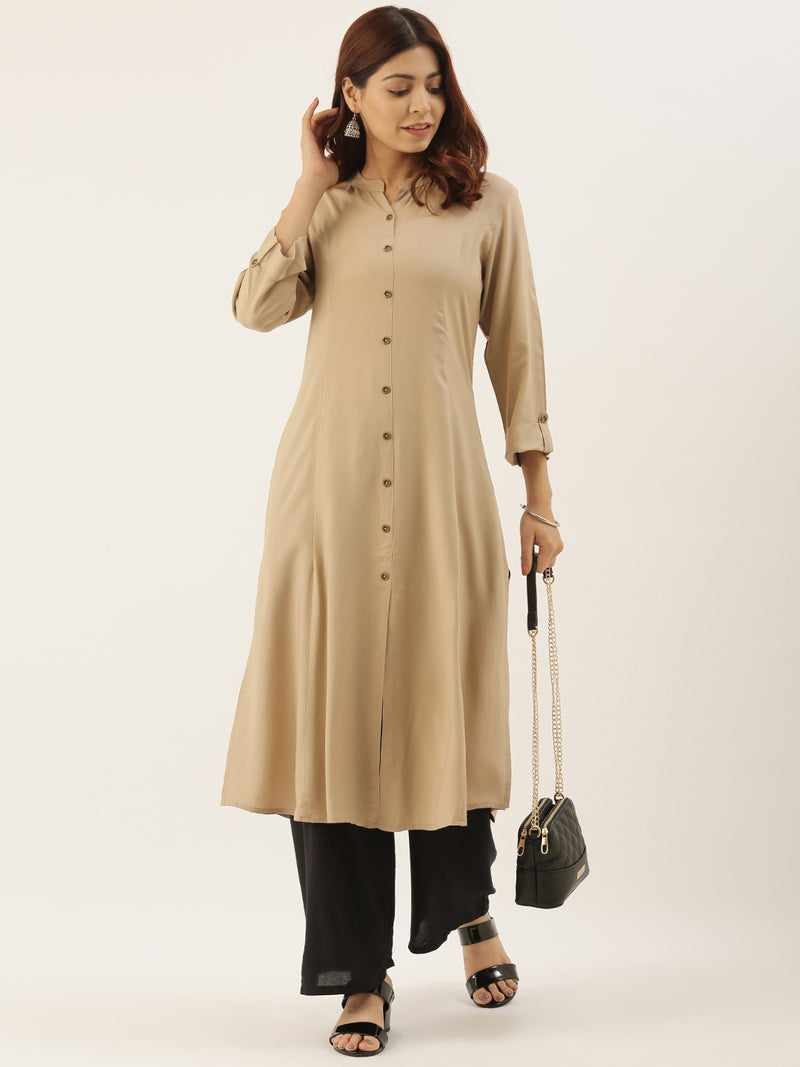 Almond Essential A-Line Kurta