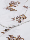 White Brown Floral Printed Kurta