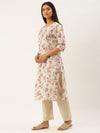 Pink Flower Printed Kurta