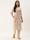 Pink Flower Printed Kurta