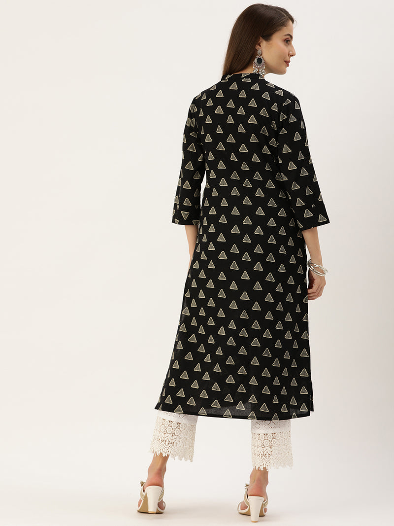 Black Triangle Printed Kurta