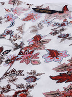 White Pink Floral Printed Kurta