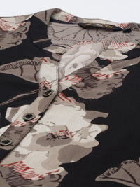 Brown Floral Printed Kurta