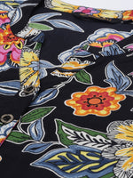 Black Floral Printed Kurta