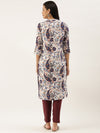White Ethnic Motifs Printed Kurta